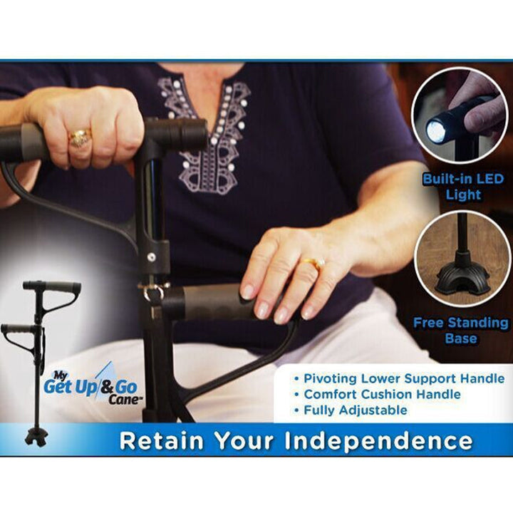BowLift | Non-slip Folding Walking Stick With LED Light
