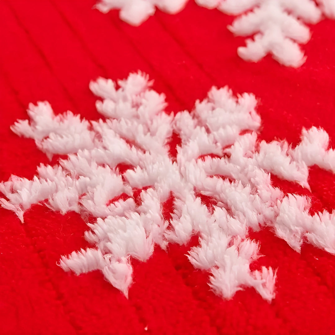 Soft fleece Bowliftanket with snowflake pattern – Cozy & warming | Perfect for sofa and bed | Bowlift