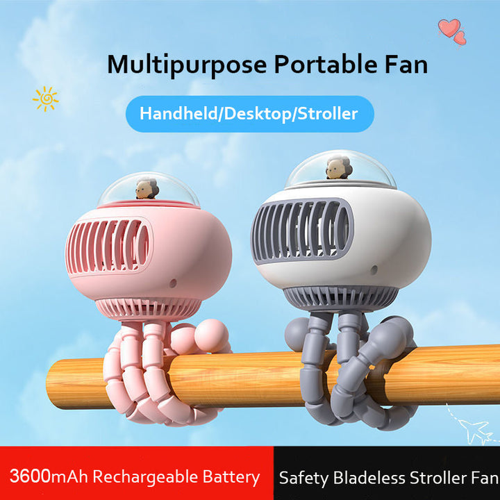 Lovely Cartoon Portable Safe Stroller Fan | Bowlift
