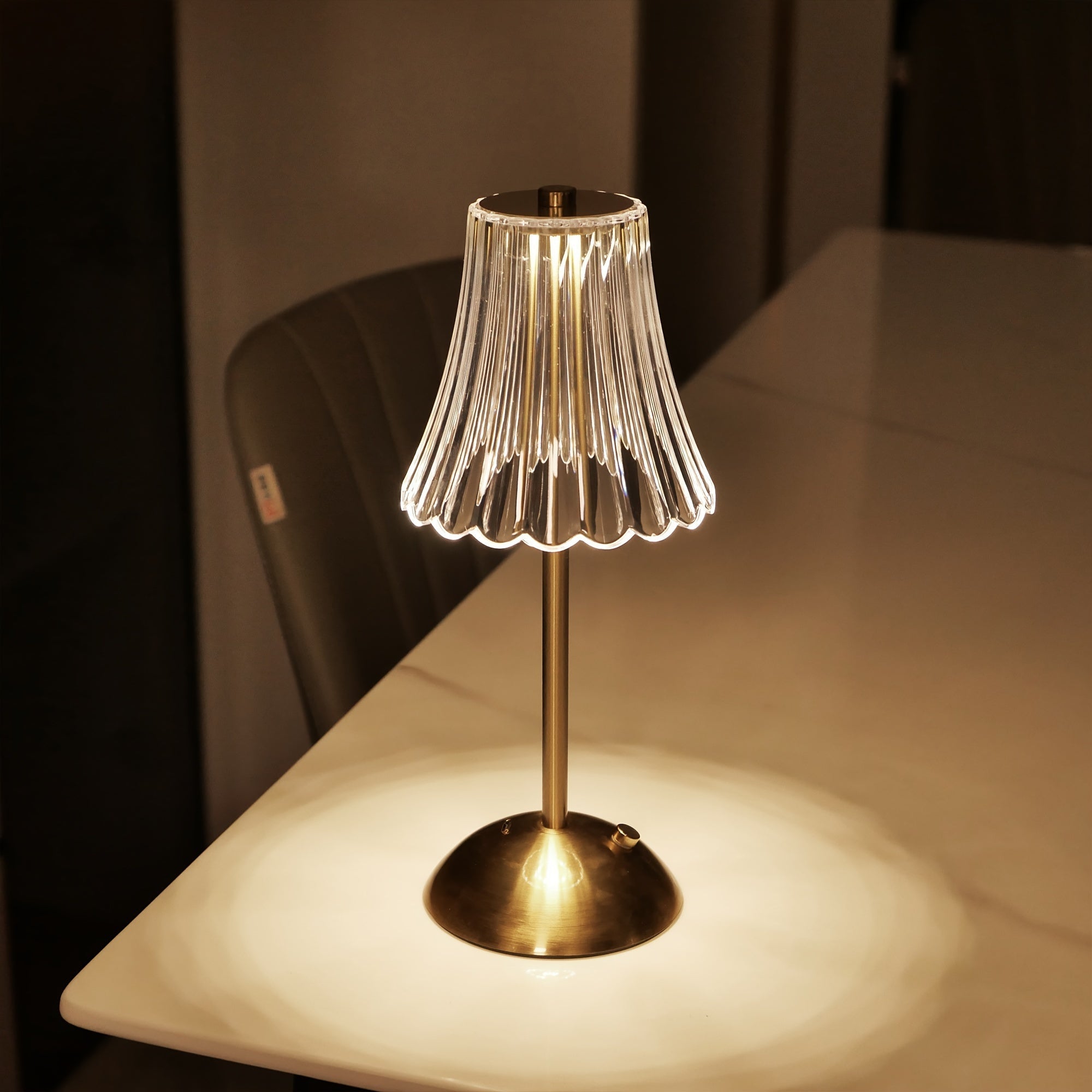 Crystaluxe Lamp - LED Crystal Table Lamp with Touch Function Bowlift