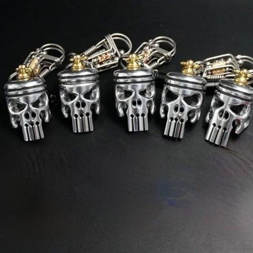 BowLift | Piston art skull keychain [pendant/flashlight/bottle opener]
