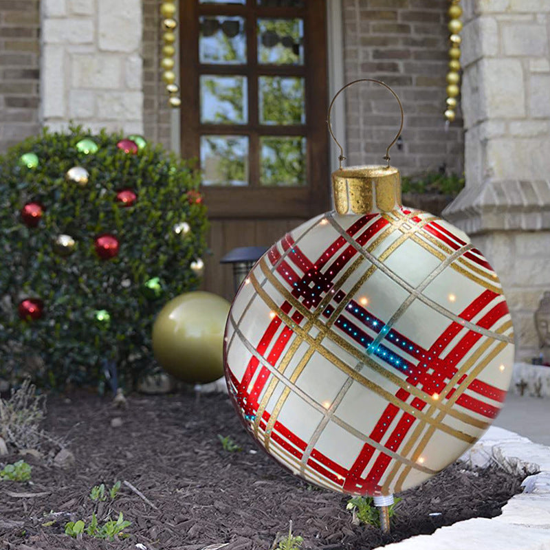 BowLift | Inflatable Christmas Ball Outdoor Decoration 60cm – Weather Resistant PVC Christmas Decoration