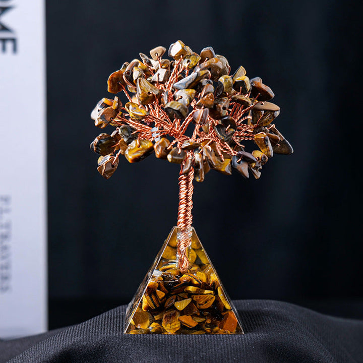 BowLift | Natural Stone Gravel Pyramid Base Feng Shui Tree