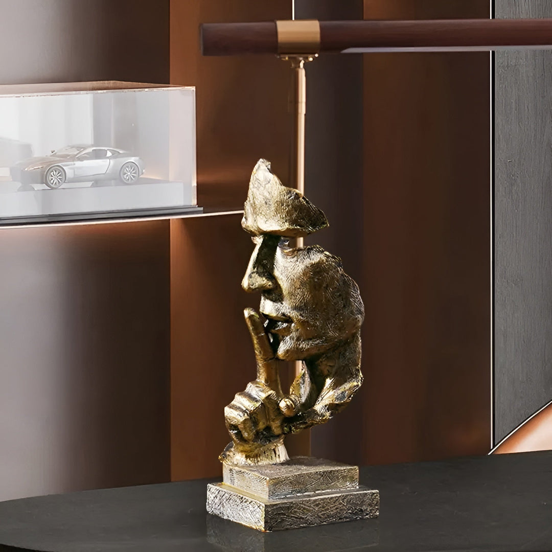 Abstract Thinker Sculpture – Modern Deco Figure made of Resin | Perfect for Living Room & Office | Bowlift