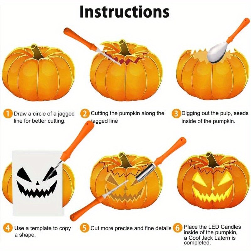 BowLift | Halloween Pumpkin Carving Kit with Stencils | Easy Carved Pumpkins Tools