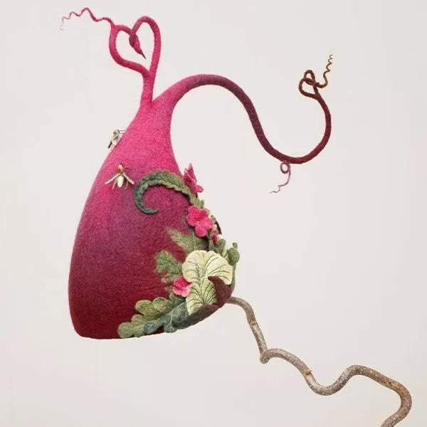 BowLift | HexaHat – Handmade Felt Witch Hat made of Merino Wool & Silk Chiffon