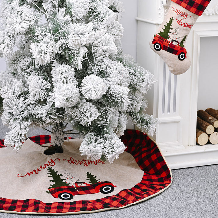 BowLift | Linen Tree Skirt Car Christmas Tree 120CM Christmas Decoration Tree
