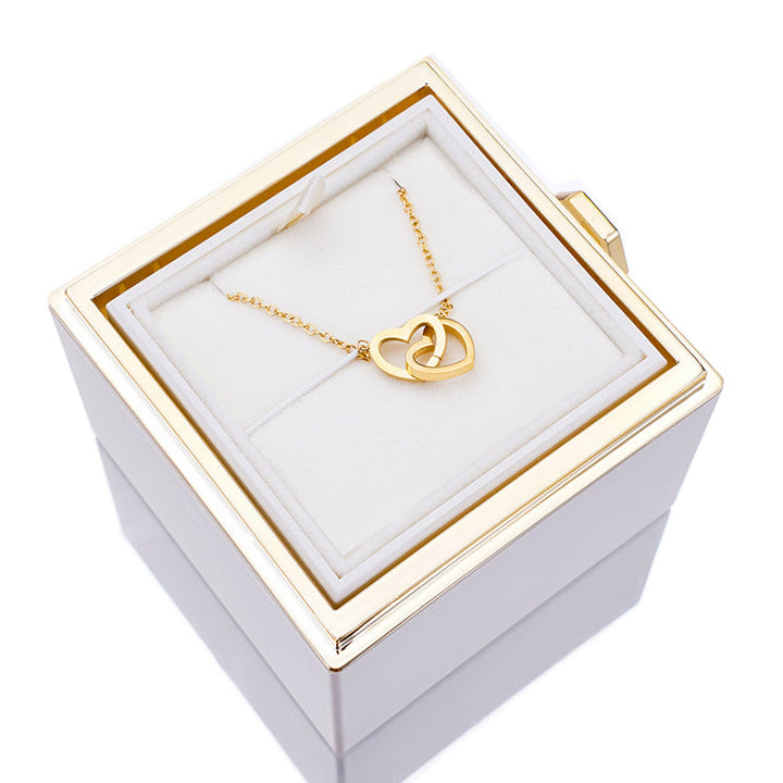 BowLift | [Ideal Gift] Eternal Rose Box - With engraved necklace & artificial rose