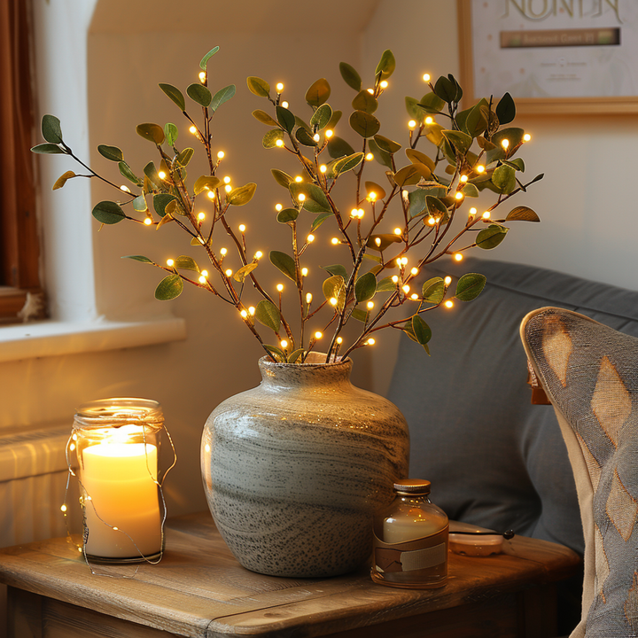 BowLift | LED Fairy Light Olive Branch Decor - Battery Operated String Lights for Home, Wedding, and Party Decorations
