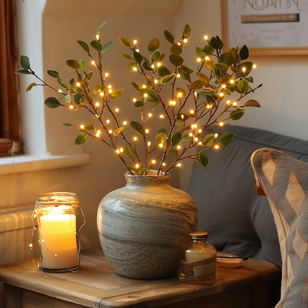 BowLift | LumiVista Magical Olive Branch Light String - 70 cm Elegance