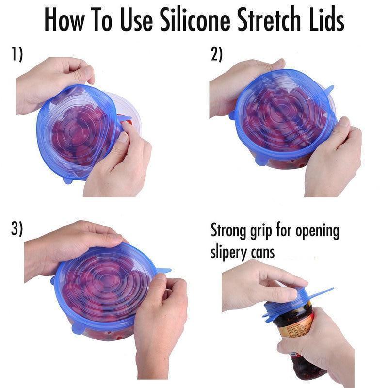 BowLift | Reusable Silicone Stretch Lids  6pcs Universal Bowl Lid Cover