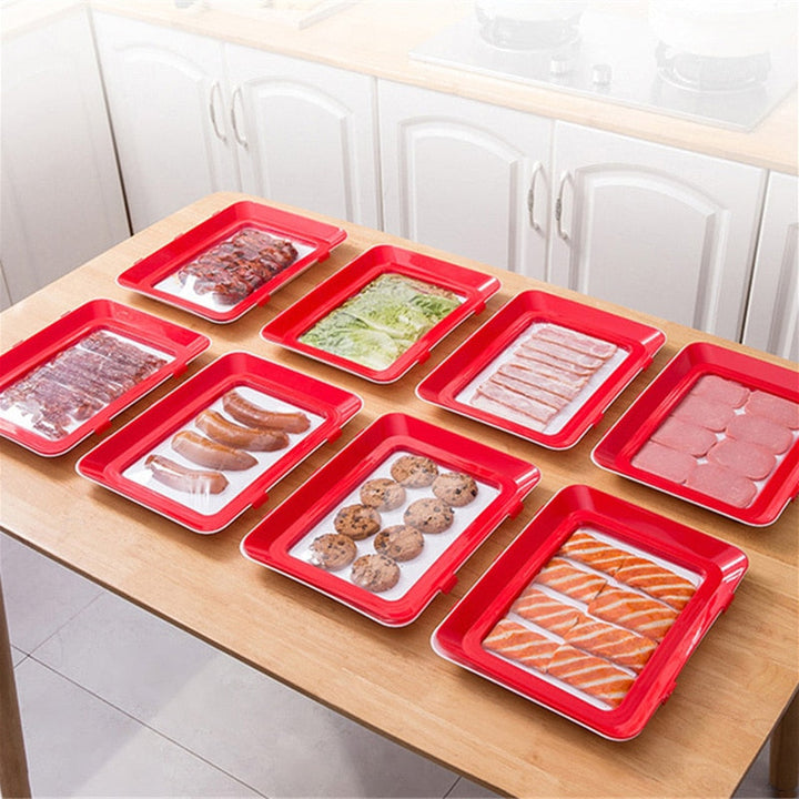 6pcs Creative Vacuum Food Preservation Tray Plate Storage Organizer | Bowlift