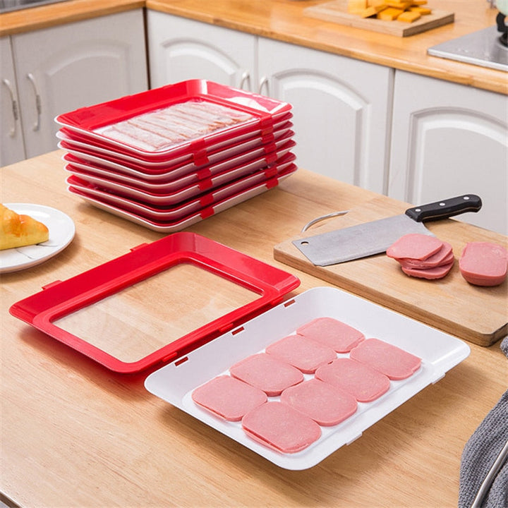 6pcs Creative Vacuum Food Preservation Tray Plate Storage Organizer | Bowlift