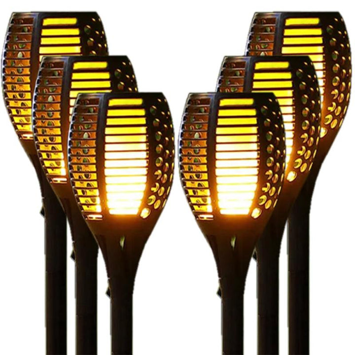 Solar-powered garden torch with flame effect - LED flashlight for outdoor use, weatherproof and energy-saving | Bowlift