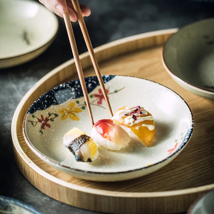 7" and 8" Underglaze Ceramic Round Plate Household Kitchen Tools | Bowlift
