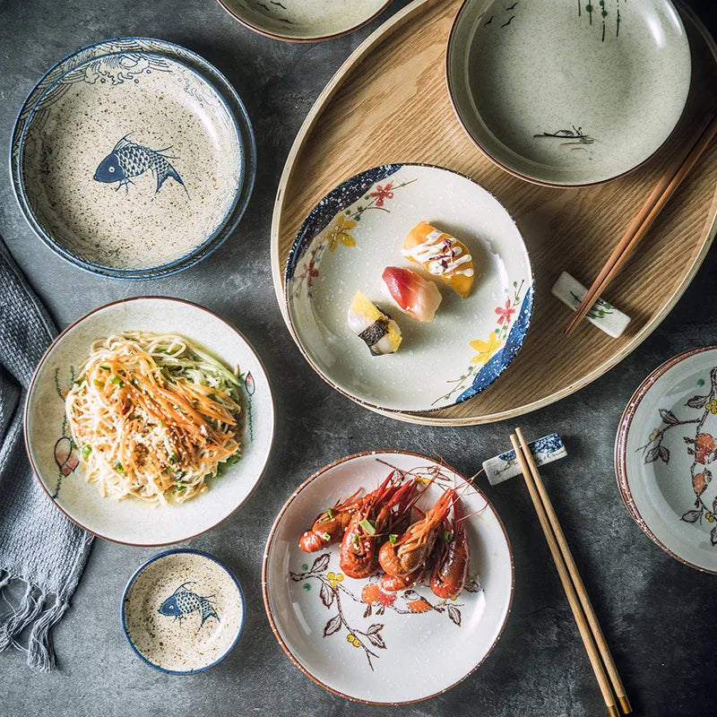 7" and 8" Underglaze Ceramic Round Plate Household Kitchen Tools | Bowlift