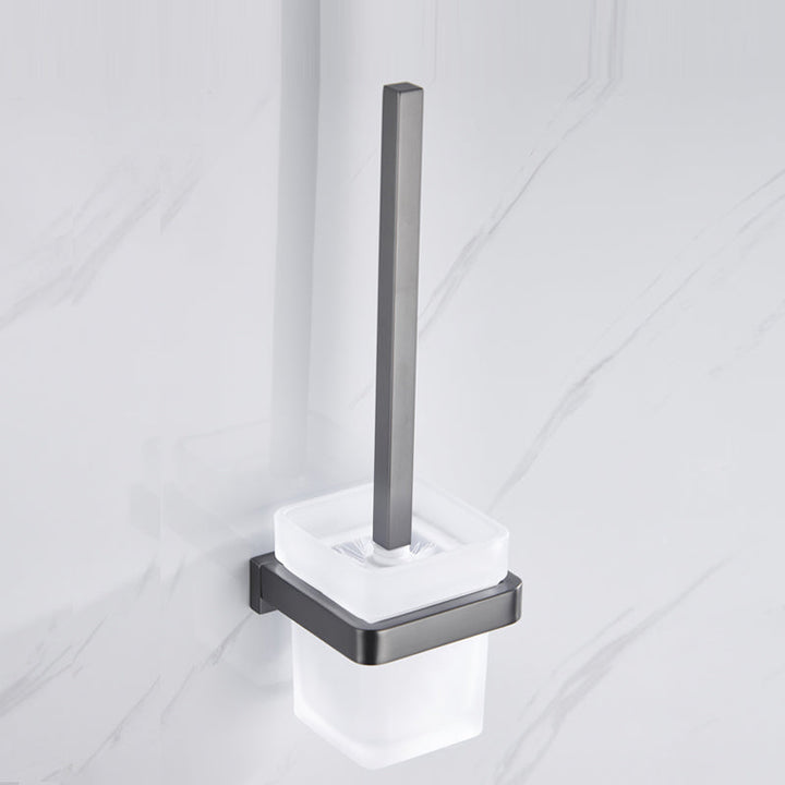 BowLift | Gray 5-piece modern bathroom accessory set made of stainless steel