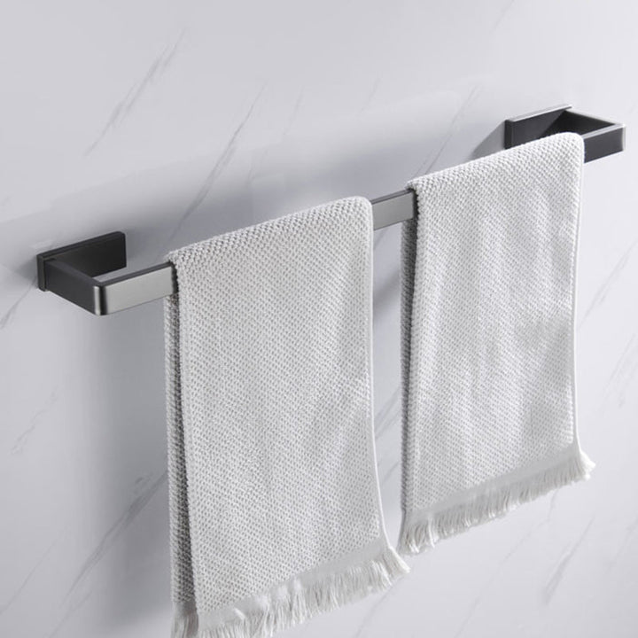BowLift | Gray 5-piece modern bathroom accessory set made of stainless steel