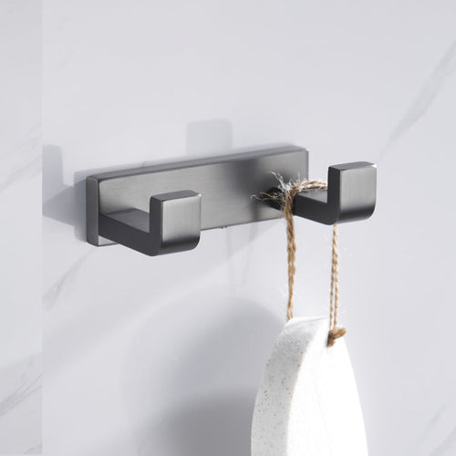 BowLift | Gray 5-piece modern bathroom accessory set made of stainless steel