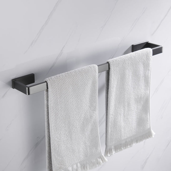 BowLift | Gray 5-piece modern bathroom accessory set made of stainless steel