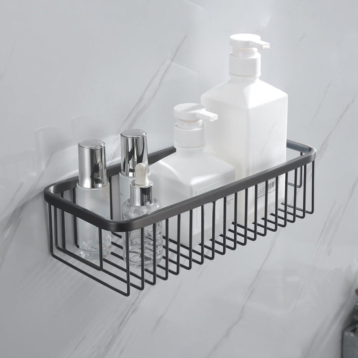 BowLift | Gray 5-piece modern bathroom accessory set made of stainless steel