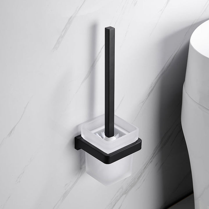 BowLift | Matte Black 5-piece modern bathroom accessory as individual piece or as set with towel bar