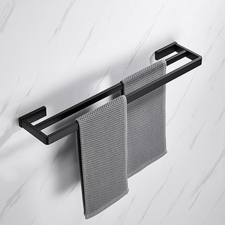 BowLift | Matte Black 5-piece modern bathroom accessory as individual piece or as set with towel bar