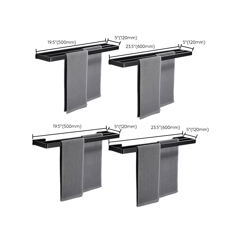 BowLift | Matt Black 5-piece modern bathroom accessory as a single item or as a set with towel bar