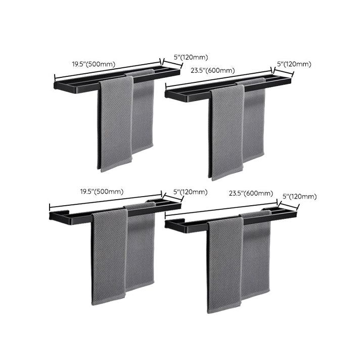 BowLift | Matte Black 5-piece modern bathroom accessory as individual piece or as set with towel bar