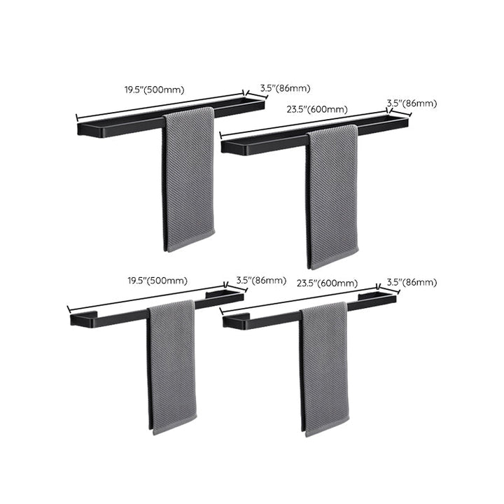 BowLift | Matte Black 5-piece modern bathroom accessory as individual piece or as set with towel bar