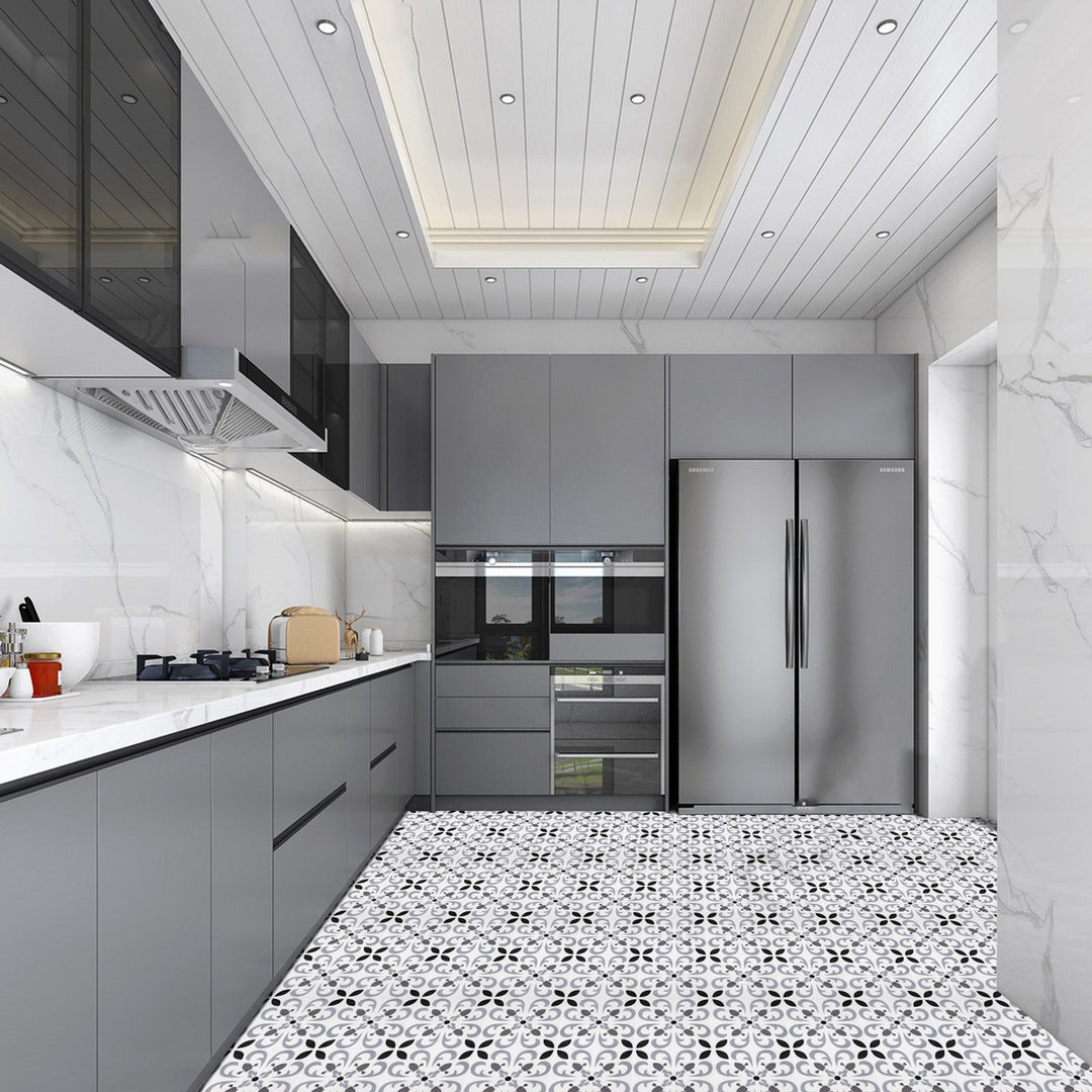 BowLift | Peel & Stick Vinyl Flooring Lightly patterned vinyl flooring with a matte sheen