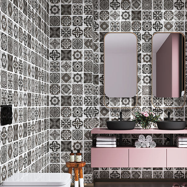 BowLift | Multi-Tonal Style Vinyl Plank Flooring Peel and Stick Porcelain Tile Look PVC Flooring