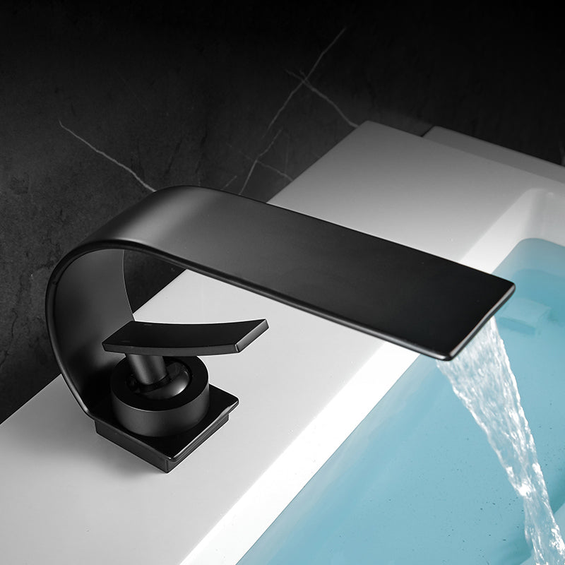 BowLift | Bathroom faucet brass waterfall spout lever handle basin faucet