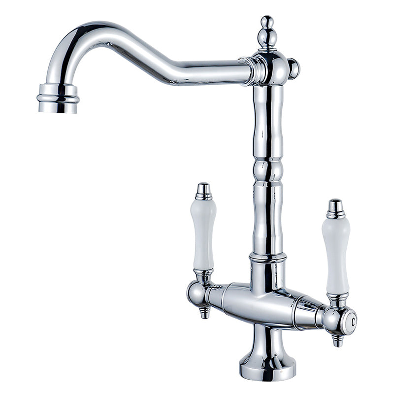 BowLift | Traditional Kitchen Bar Faucet Double Handle High Arc No Sensor Bar Faucet