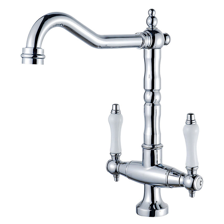 BowLift | Traditional Kitchen Bar Faucet Double Handle High Arc No Sensor Bar Faucet