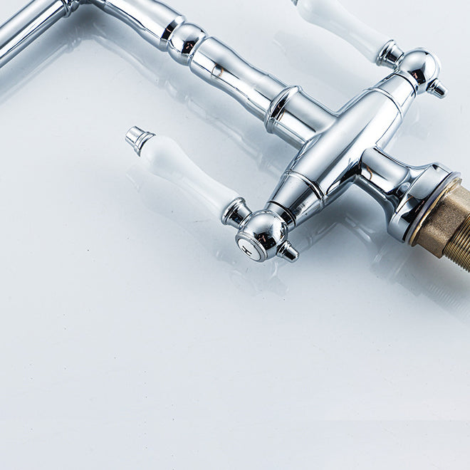 BowLift | Traditional Kitchen Bar Faucet Double Handle High Arc No Sensor Bar Faucet