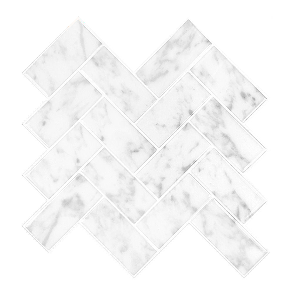 BowLift | Modern Peel & Stick Mosaic Tile PVC Herringbone Peel and Stick Wall Tile