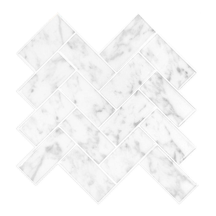 BowLift | Modern Peel & Stick Mosaic Tile PVC Herringbone Peel and Stick Wall Tile