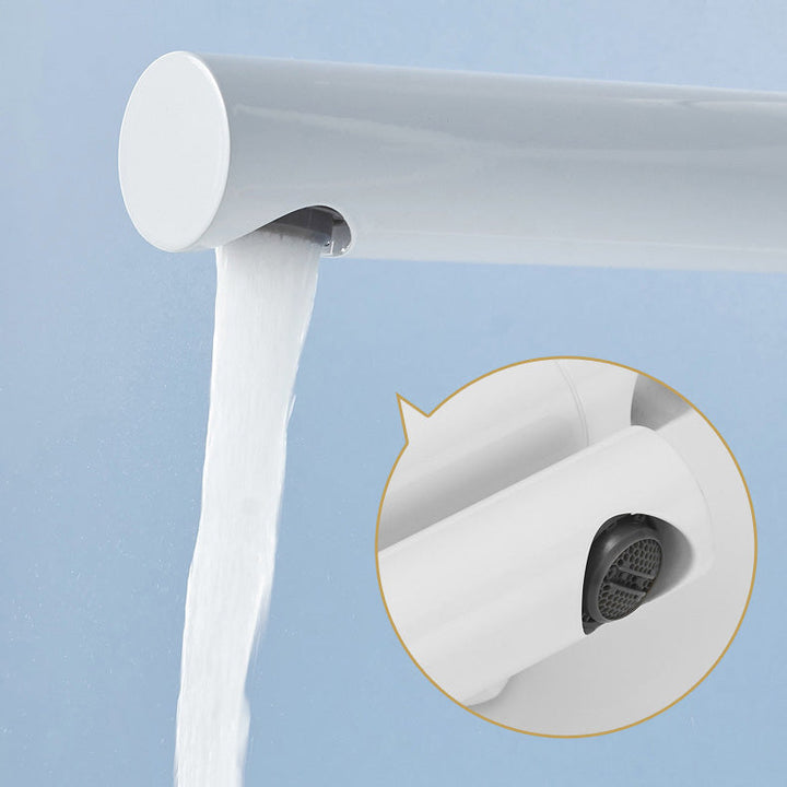 BowLift | Metal Modern Bathroom Faucet White Single Handle Bathtub Fill Valve Trim