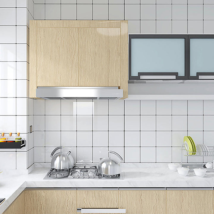 BowLift | White Peel & Stick Tile Mirror Plastic Grid Wallpaper for Kitchen and Bathroom