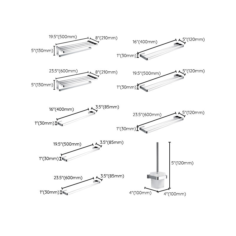 BowLift | 5-piece Bathroom Accessory Set Modern Polished Chrome Bathroom Set