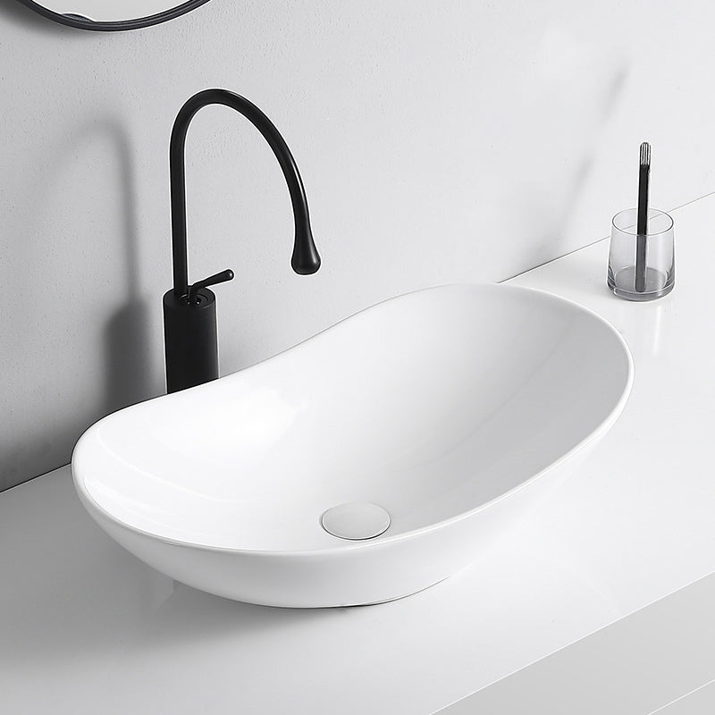 BowLift | Modern Vessel Sink Porcelain Rectangular Vessel Sink (Not Including Faucet)