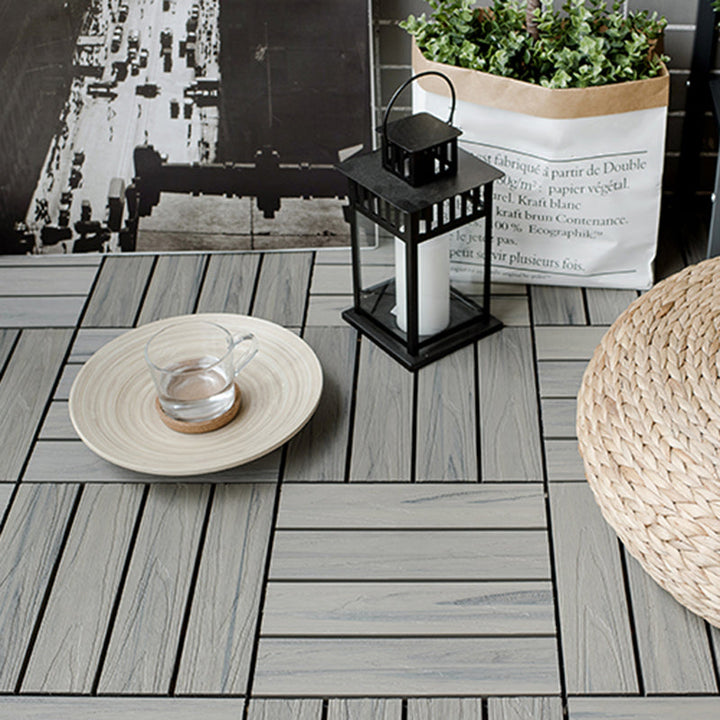 BowLift | Square Patio Tiles Interlocking Striped Pattern Deck Board