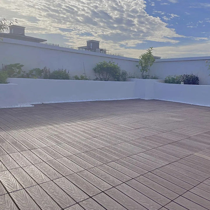 BowLift | Striped pattern terrace tiles interlocking tiles kit outdoor patio