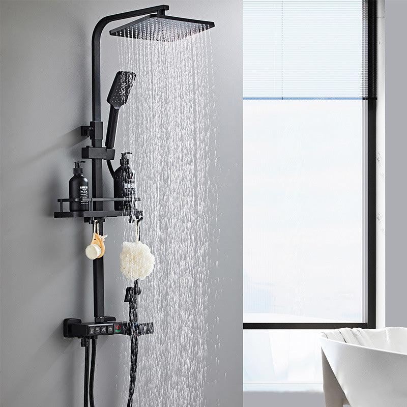 BowLift | Modern Style Brass Shower System Adjustable Spray Pattern Wall Mounted Shower Combination