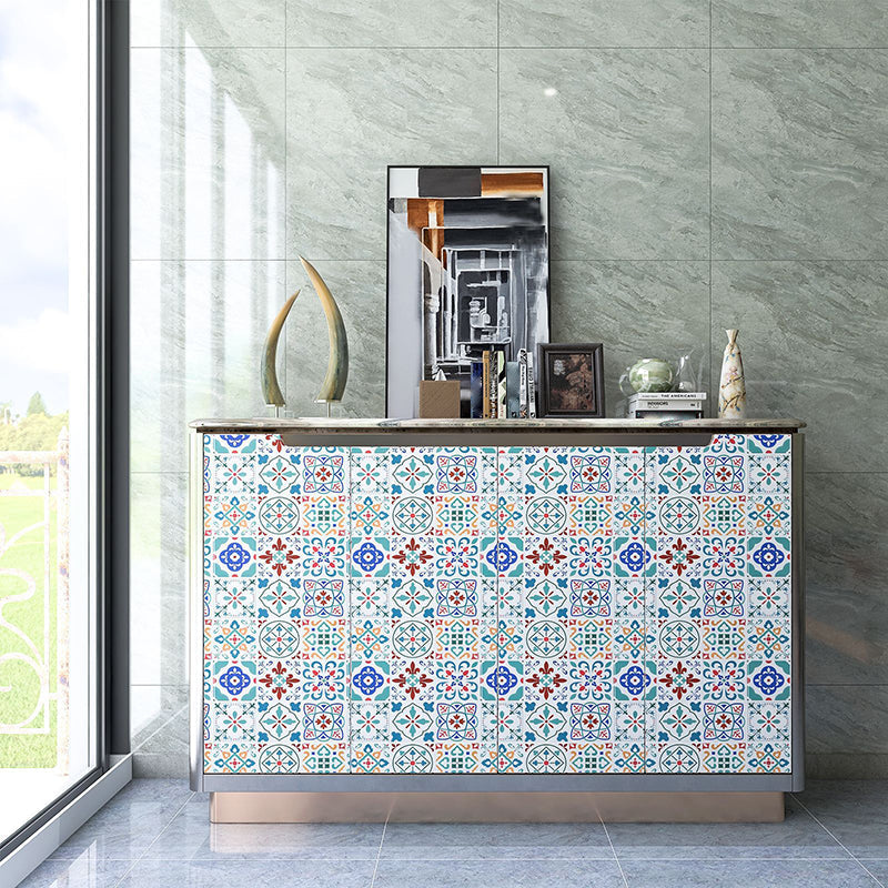 BowLift | Square Print Plastic Peel & Stick Tile Field Tile for Backsplash