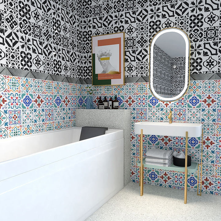 BowLift | Square Print Plastic Peel & Stick Tile Field Tile for Backsplash