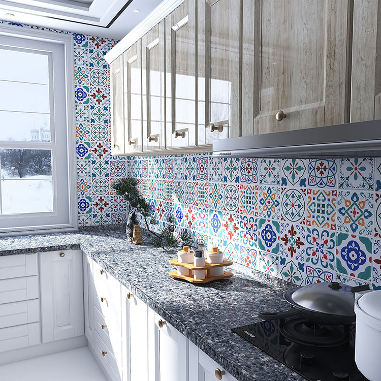 BowLift | Square Print Plastic Peel & Stick Tile Field Tile for Backsplash