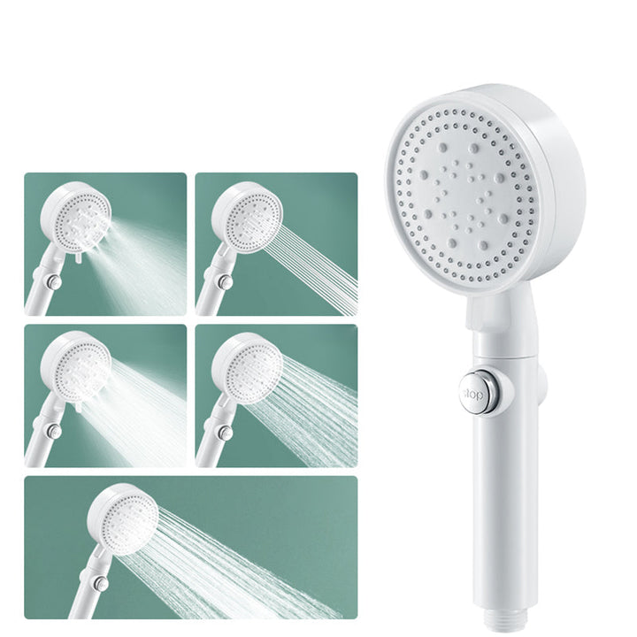 BowLift | Round Handheld Showerhead Modern Plastic Head with Self-Cleaning