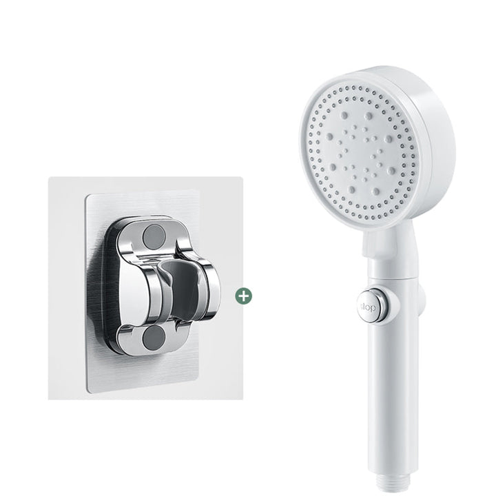 BowLift | Round Handheld Showerhead Modern Plastic Head with Self-Cleaning